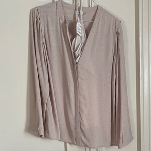 Fever Light Taupe Blouse with Subtle Sparkle